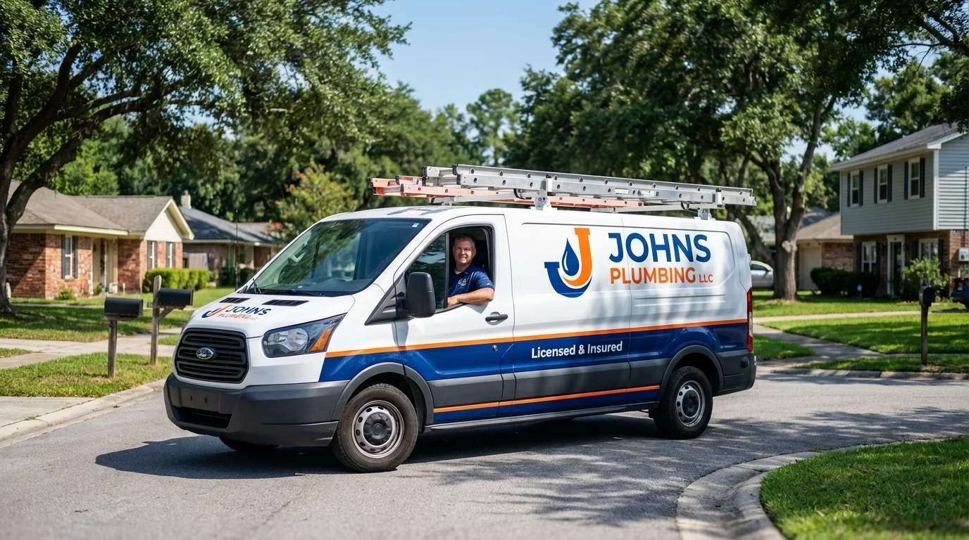 Johns Plumbing LLC service van in Millville, UT